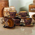 Handpainted Cup Saucer(Set Of 6)