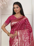 Shree Shyam Fashion Lichi Silk Wine Saree - Distacart