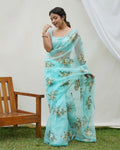 Vamsee Anamika Sky Organza Silk Saree