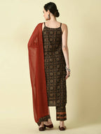 Myshka Women's Multi Straight Kurta & Trousers With Dupatta