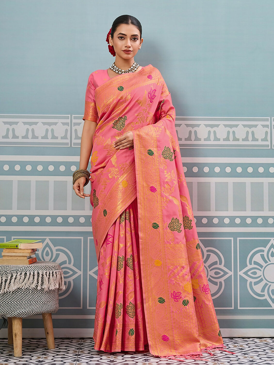 Shree Shyam Fashion Gajari Silk Saree - Distacart