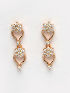 NVR Women's Gold-Polished American Diamond-Studded Handcrafted Jewellery Set