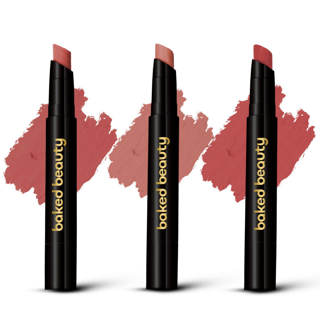 Baked Beauty My Crayon Mocha Talk Super Matte Lip Cream Lipsticks (Set of 3)