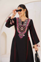 The52 Women's Gorgeous Rayon Fabric Thread Work Straight Kurta Palazzo Set - Distacart