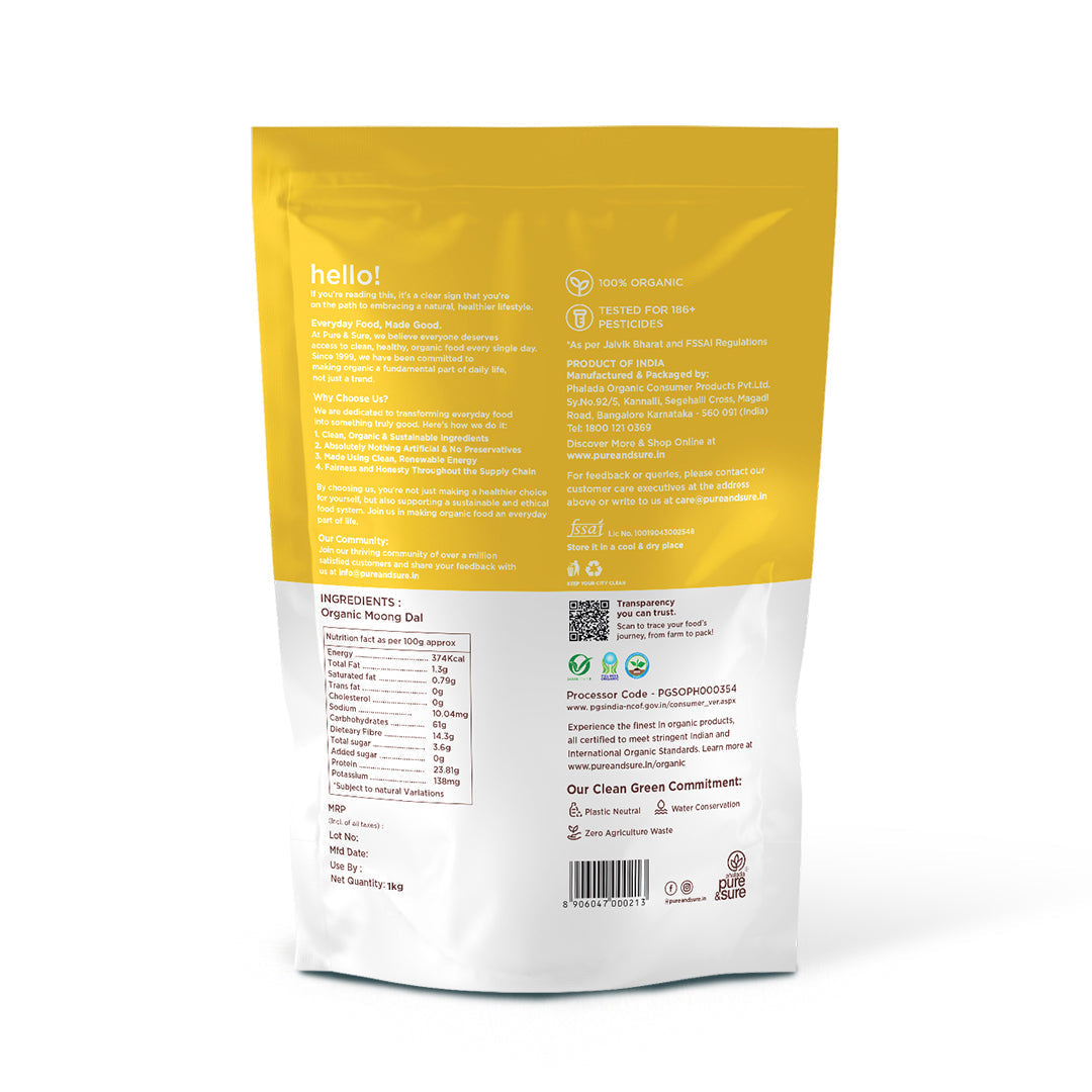 Pure & Sure Organic Moong Dal - Distacart