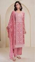 Anaita Pink Chinon Embroidered Thread Work Stitched Salwar Suit - Distacart