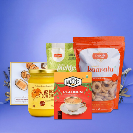 Straight From Her Kitchen Memories – The Nostalgia Food Hamper | Sweets, Ghee, Pickle, Tea & Traditional Snacks- kit