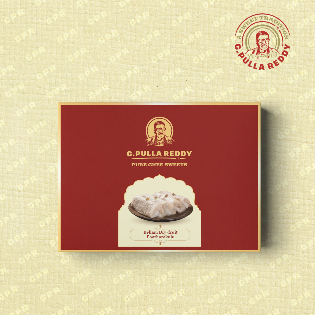 Pulla Reddy Dry Fruit Edible Rice Paper Sweet - Pootharekulu (Jaggery) - Distacart
