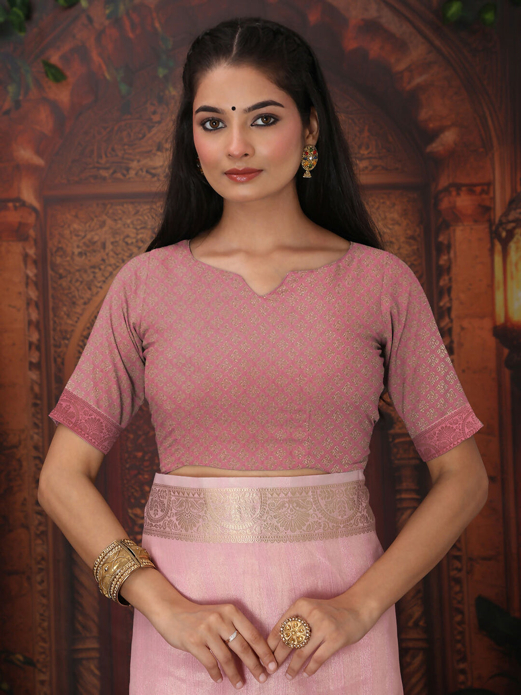 Shree Shyam Fashion Organza Light Pink Saree - Distacart