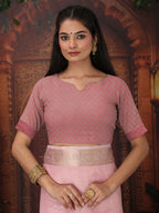 Shree Shyam Fashion Organza Light Pink Saree - Distacart