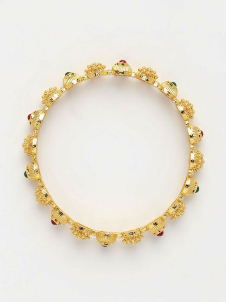 NVR Women Set of 2 Gold Plated Artificial Stone Bangle - Distacart