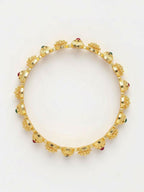 NVR Women Set of 2 Gold Plated Artificial Stone Bangle - Distacart