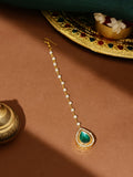 Ruby Raang Tear Drop Green Meenakari with Diamond Maang Tikka - Distacart