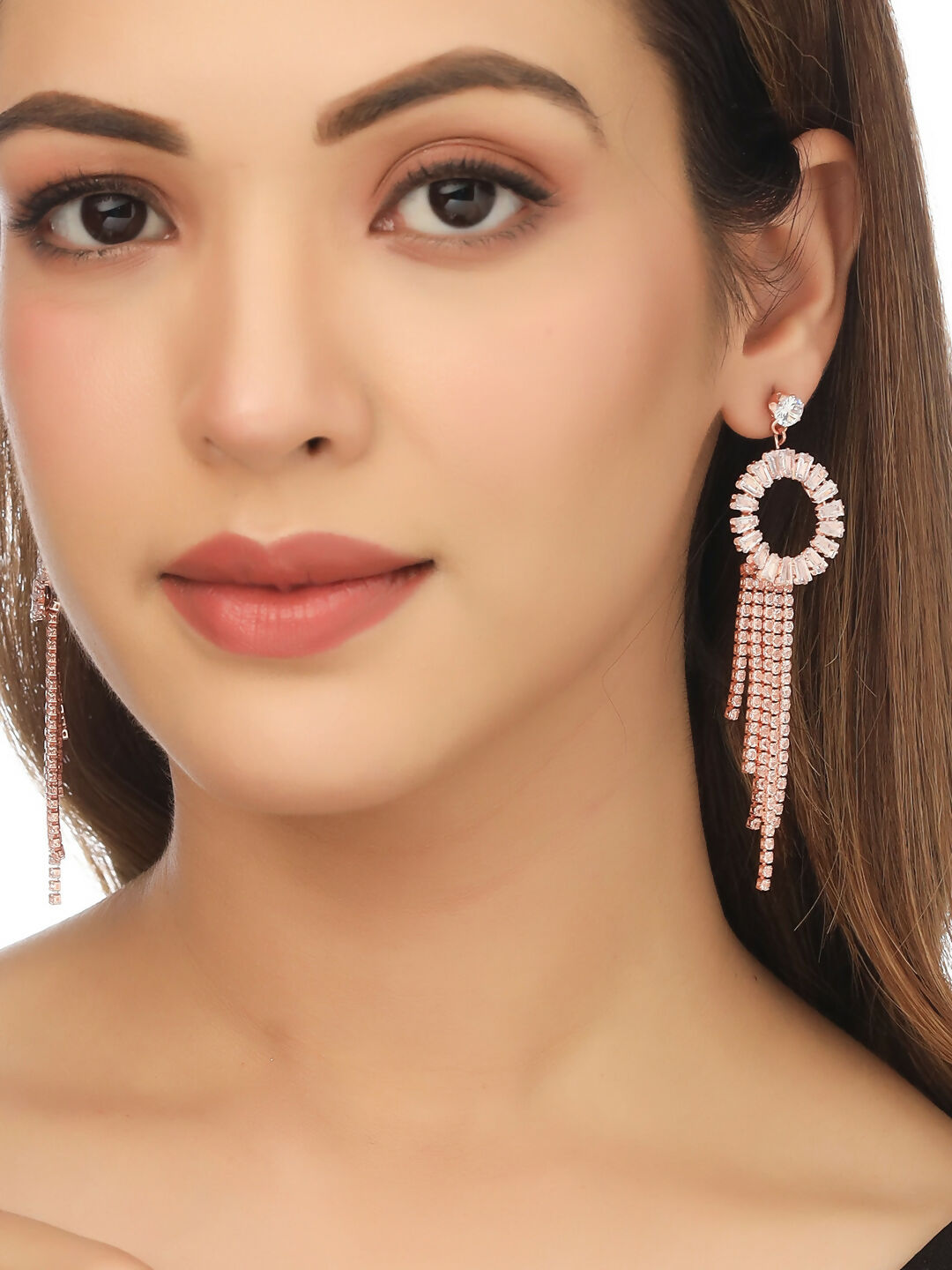 NVR Women Gold Toned Contemporary Drop Earrings - Distacart