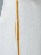 Ramraj Cotton Mens Wedding Set Cream Regular Dhoti, Shirt & Towel