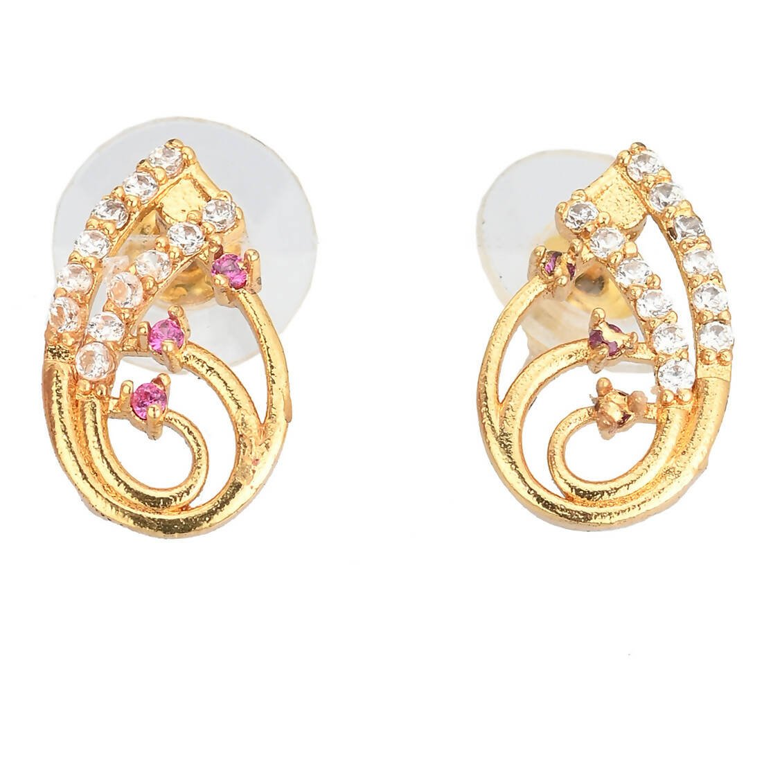 AanyaCentric Gold-Polished Mangalsutra with Pendant, 2 Pair Earrings