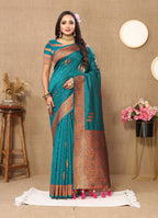 Vedant Vastram See Green Color Banarasi Silk Saree - See Green