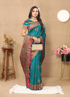 Vedant Vastram See Green Color Banarasi Silk Saree - See Green