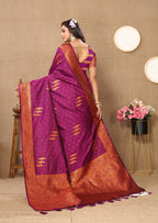 Vedant Vastram Wine Color Banarasi Silk Saree - Wine