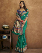 Vedant Vastram Green Color Paithani Silk Saree - Green