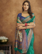 Vedant Vastram Green Color Paithani Silk Saree - Green