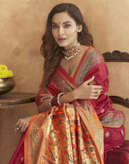 Vedant Vastram Maroon Color Paithani Silk Saree - Maroon