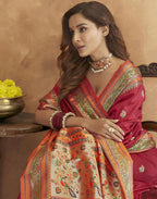 Vedant Vastram Maroon Color Paithani Silk Saree - Maroon