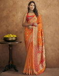 Vedant Vastram Orange Color Paithani Silk Saree - Orange