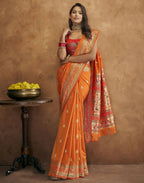 Vedant Vastram Orange Color Paithani Silk Saree - Orange
