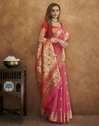 Vedant Vastram Peach Color Paithani Silk Saree - Peach