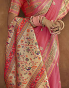 Vedant Vastram Peach Color Paithani Silk Saree - Peach