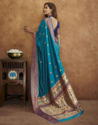 Vedant Vastram Rama Color Paithani Silk Saree - Rama