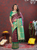 Vedant Vastram Purple Color Kanjeevaram Patola Silk Saree - Purple