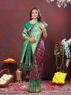 Vedant Vastram Purple Color Kanjeevaram Patola Silk Saree - Purple