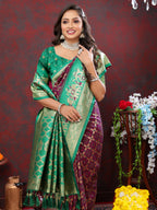 Vedant Vastram Purple Color Kanjeevaram Patola Silk Saree - Purple