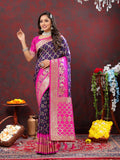 Vedant Vastram Violet Color Kanjeevaram Patola Silk Saree - Violet