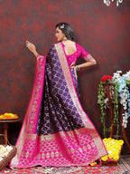 Vedant Vastram Violet Color Kanjeevaram Patola Silk Saree - Violet