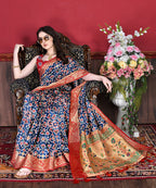 Vedant Vastram Navy Blue Color Kanjeevaram Silk Saree - Navy Blue