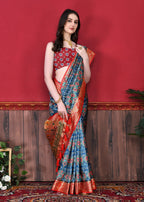 Vedant Vastram Royal Blue Color Kanjeevaram Silk Saree - Royal Blue