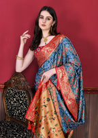 Vedant Vastram Royal Blue Color Kanjeevaram Silk Saree - Royal Blue