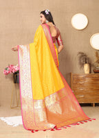Vedant Vastram Mustard Color Kanjeevaram Silk Saree - Mustard - Distacart