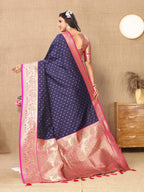 Vedant Vastram Navy Blue Color Kanjeevaram Silk Saree - Navy Blue - Distacart