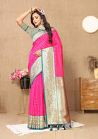Vedant Vastram Pink Color Kanjeevaram Silk Saree - Pink - Distacart