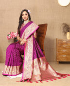 Vedant Vastram Purple Color Kanjeevaram Silk Saree - Purple - Distacart