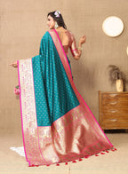 Vedant Vastram Rama Color Kanjeevaram Silk Saree - Rama - Distacart