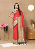 Vedant Vastram Red Color Kanjeevaram Silk Saree - Red - Distacart