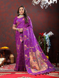 Vedant Vastram Purple Color Paithani Silk Saree - Purple