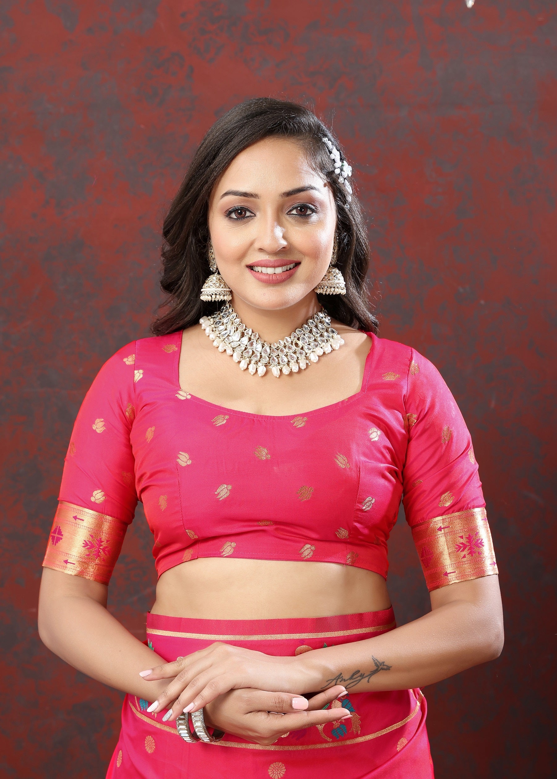 Vedant Vastram Rani Pink Color Paithani Silk Saree - Rani Pink