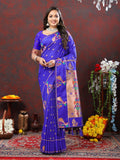 Vedant Vastram Royal Blue Color Paithani Silk Saree - Royal Blue