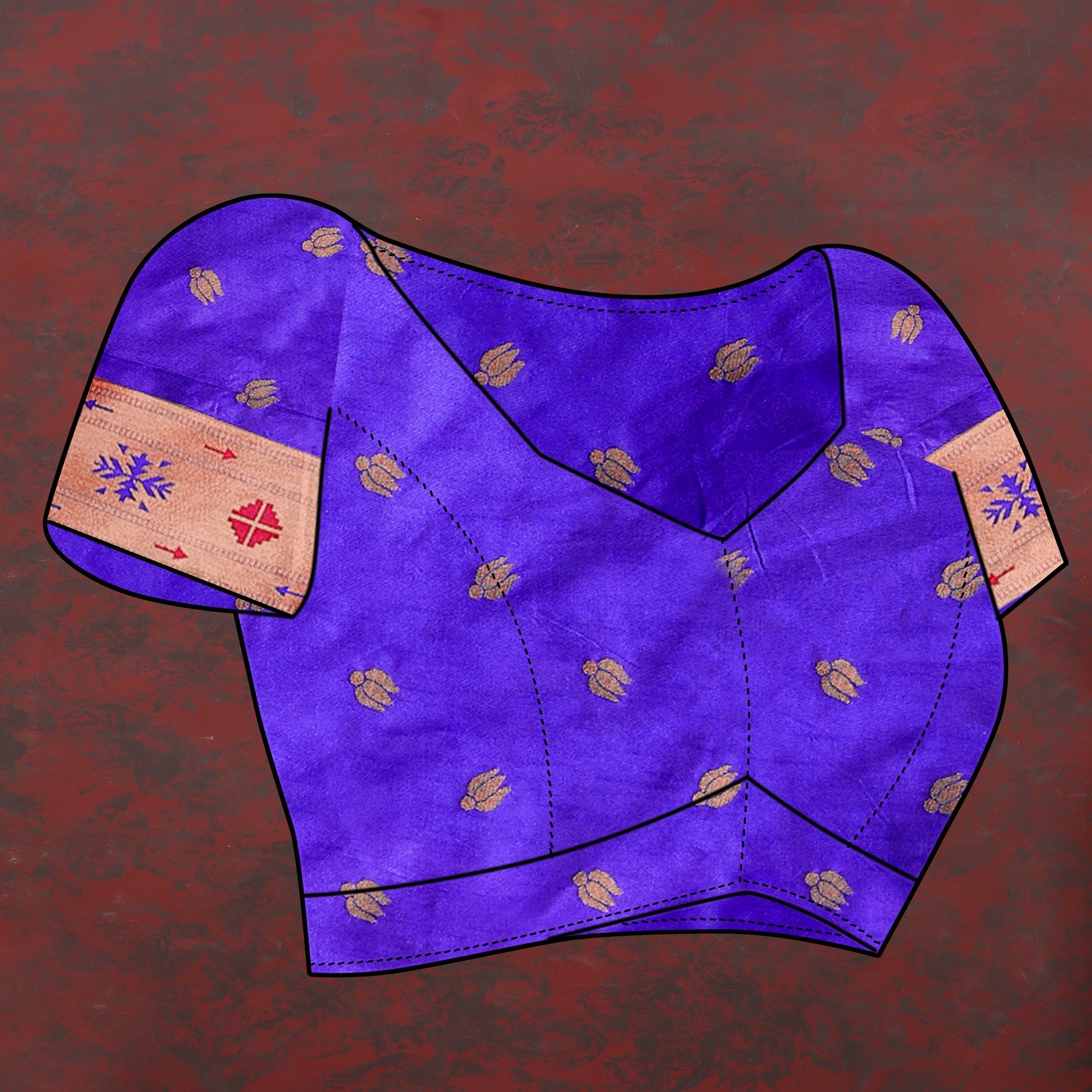 Vedant Vastram Royal Blue Color Paithani Silk Saree - Royal Blue